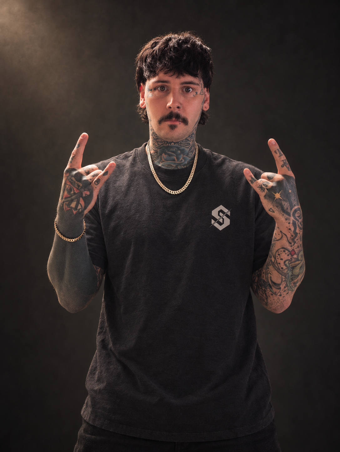 Model wearing Casket Race Clothing Signal Tee
