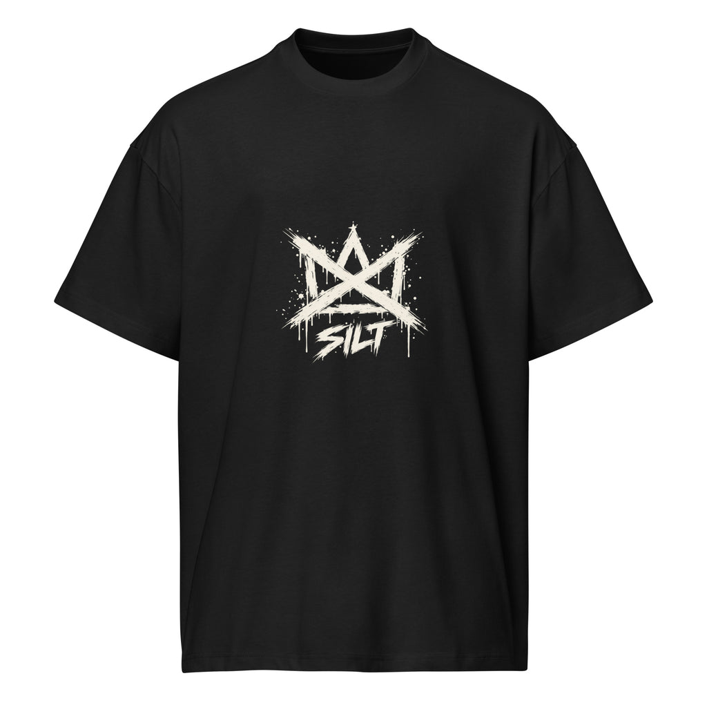 Casket Race Clothing No Kings Crossed Crown Front Tee in black — product mockup