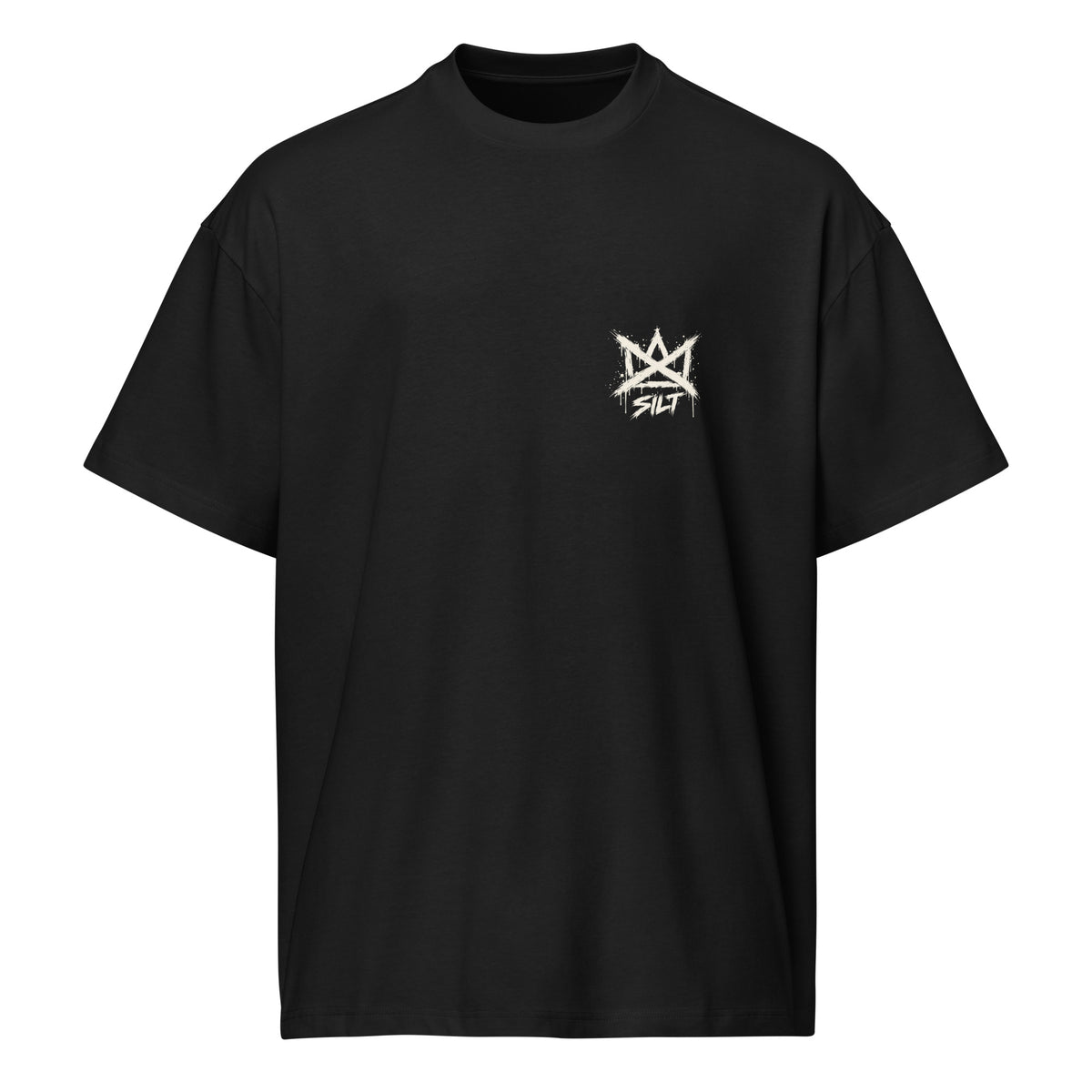 Casket Race Clothing No Kings Crossed Crown Statement Tee in black — product mockup