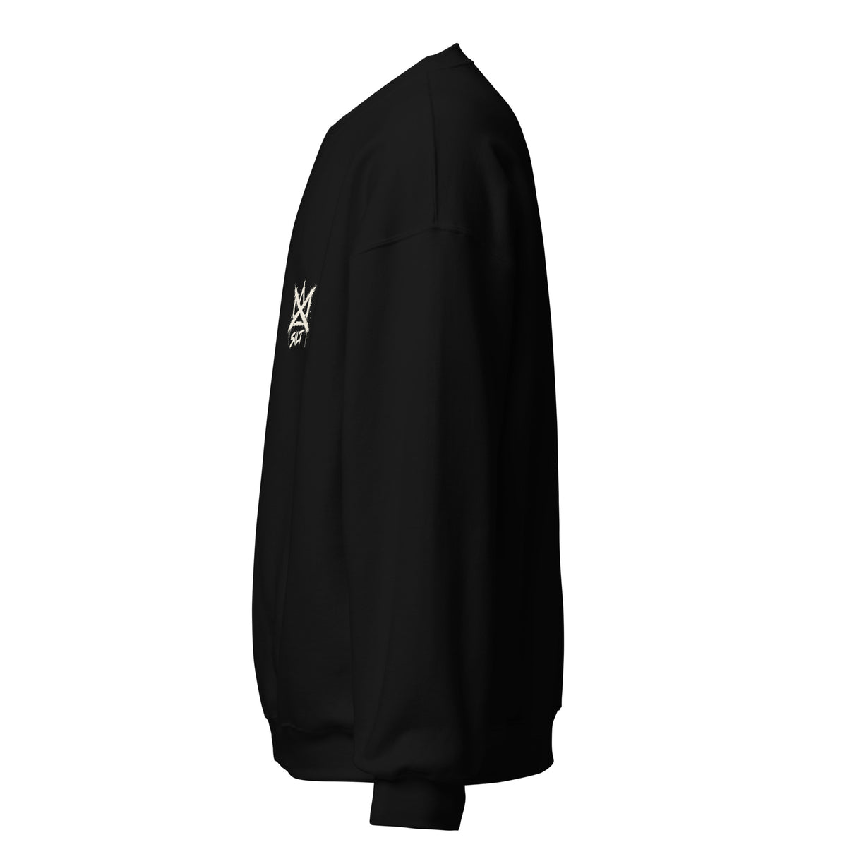 Casket Race Clothing No Kings Crossed Crown Crew in black — product mockup